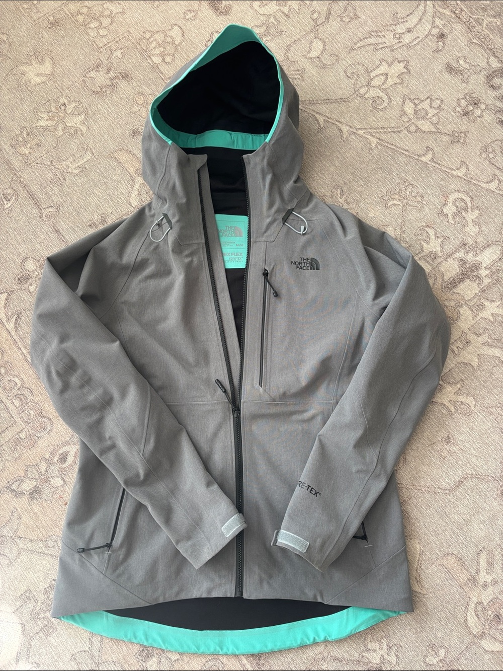 The North Face Women's Gray Shell Jacket with Mint Lining